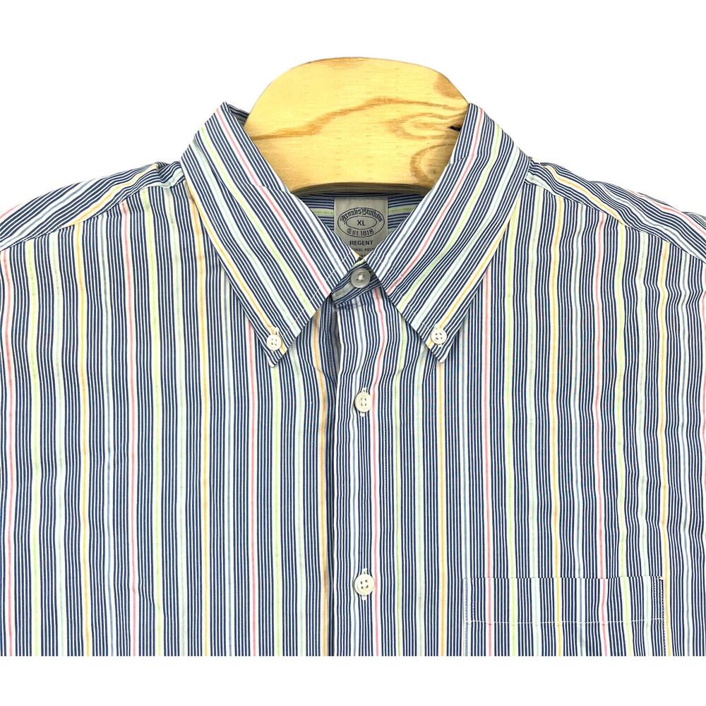 BROOKS BROTHERS Regent Mens XL Shirt Button-Down Multicolor Striped Colorblock